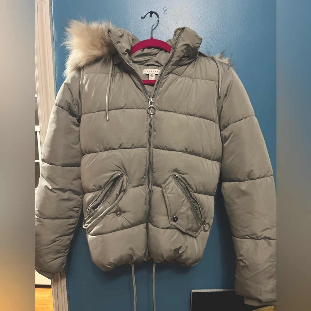 Topshop grey puffer jacket